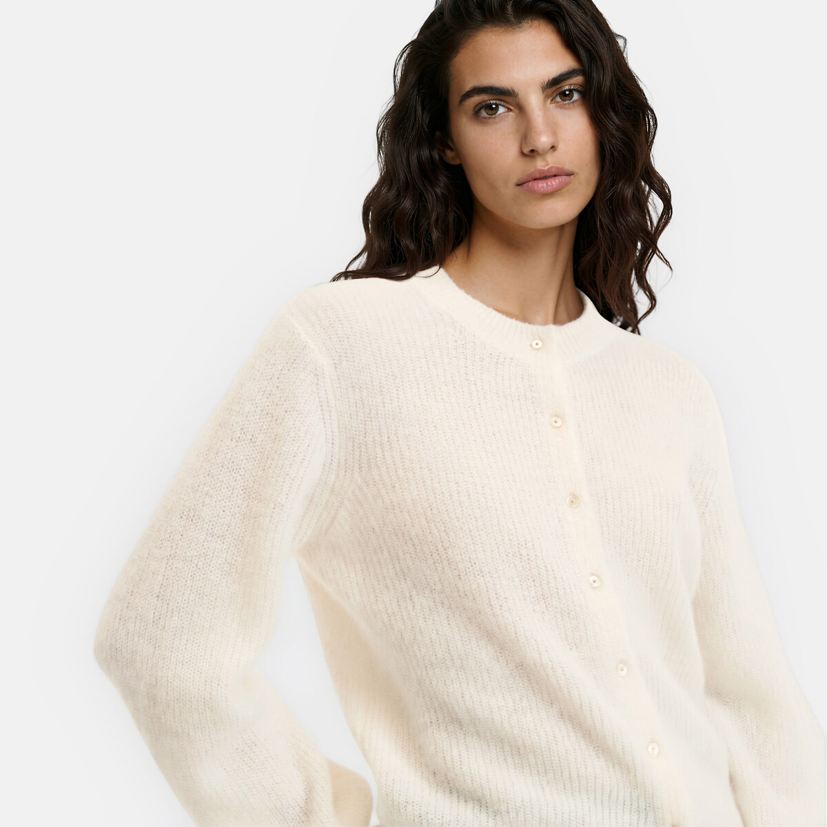 Cardigan con bottoni, misto alpaca e lana, LA REDOUTE COLLECTIONS