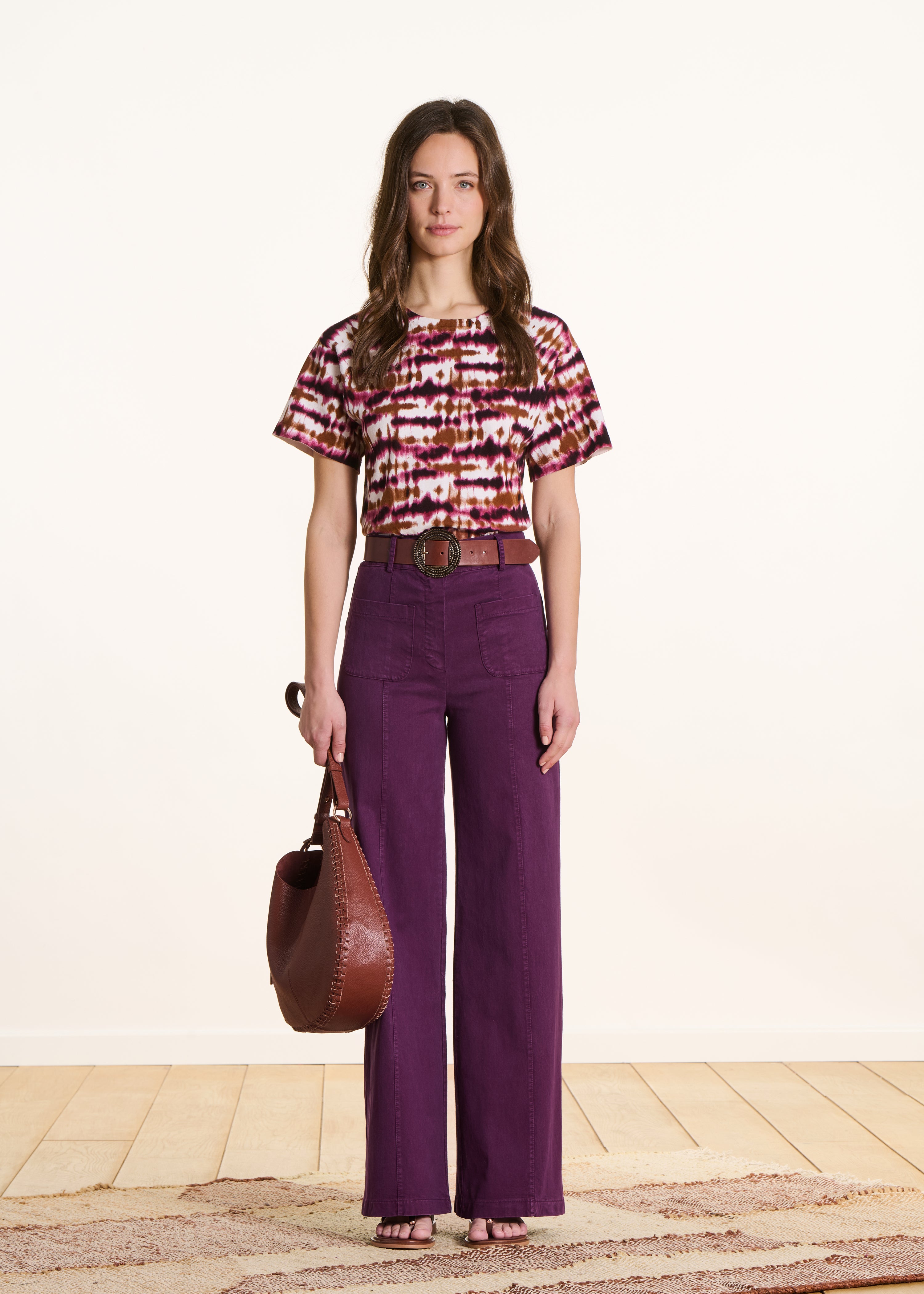 Pantalon large en toile lyocell et coton, LA FEE MARABOUTEE