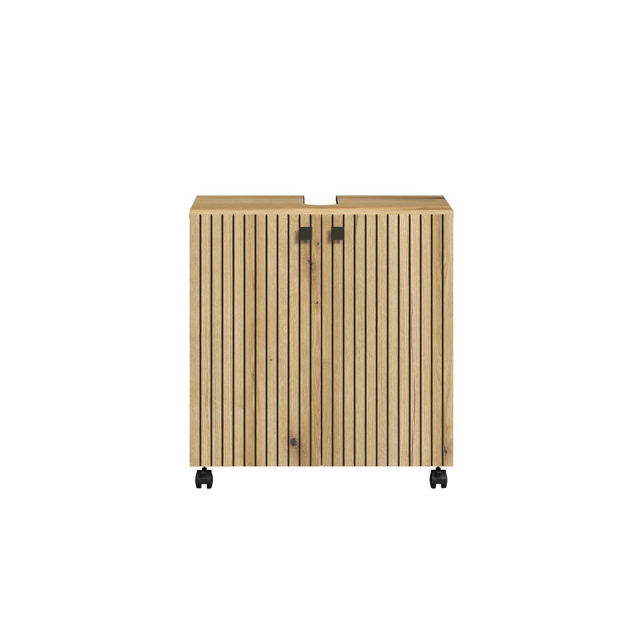 Meuble sous vasque sur roulettes 2 portes L60 cm - PUREBLISS, CALICOSY