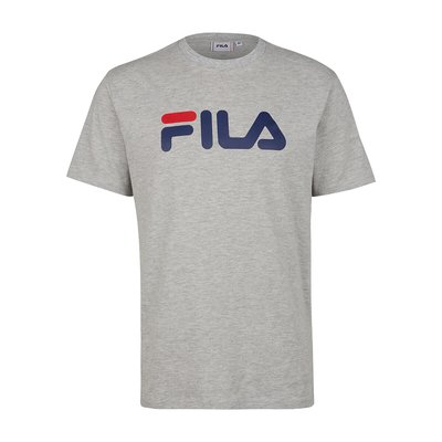 Foundation Cotton T-Shirt with Large Logo Print and Short Sleeves FILA