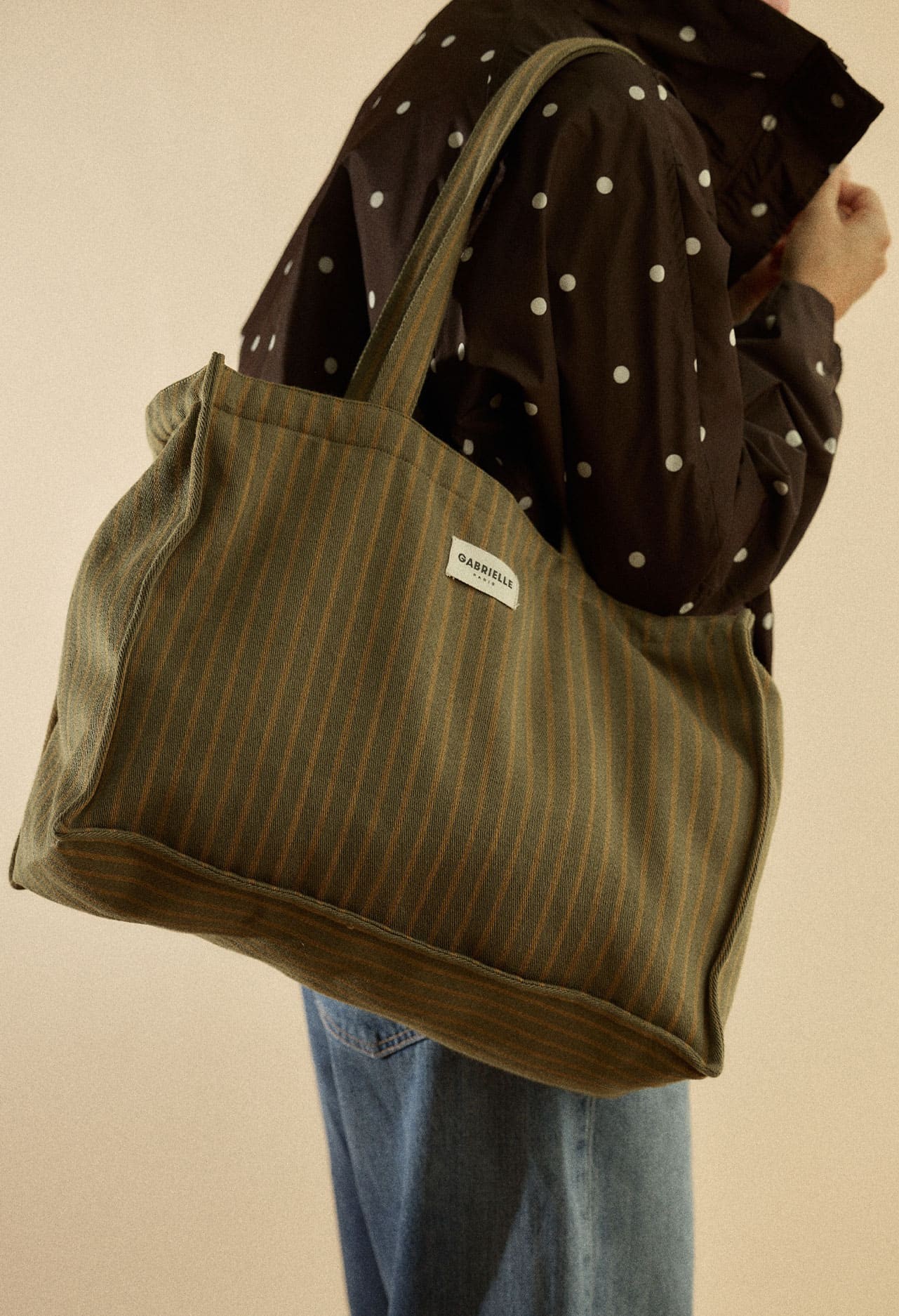 Sac 24h en coton, RAYURES, GABRIELLE PARIS