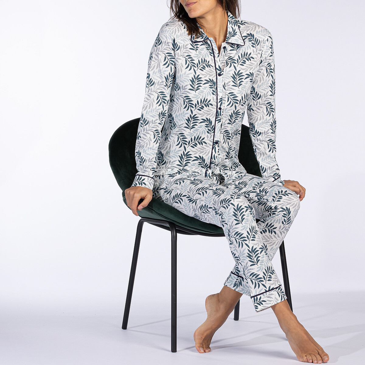 Inha Cotton Jersey Pyjamas with Long Sleeves