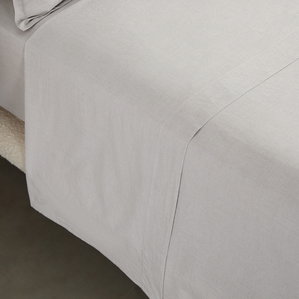 Drap plat en percale de coton lavé, rayé, 120 fils, SABBAL, AM.PM