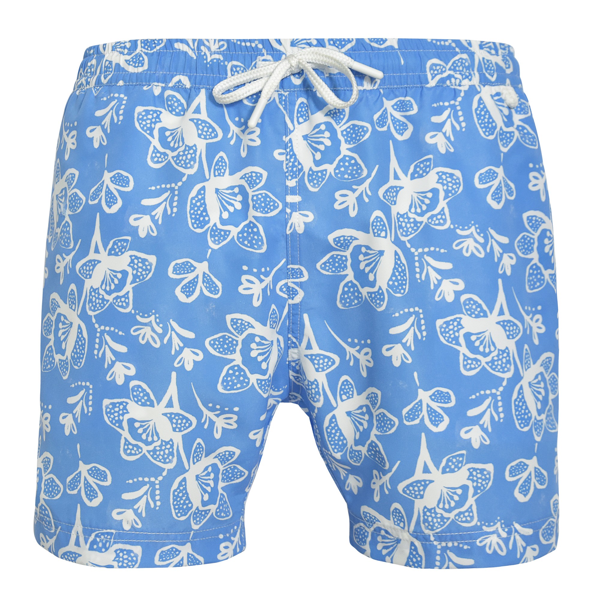 Short de bain MONTAUK 2507 White flowers, LES LOULOUS DE LA PLAGE
