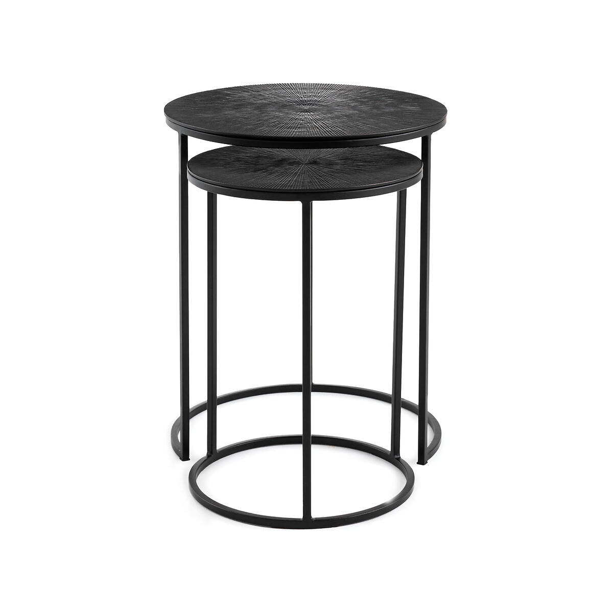 Product photograph of Set Of 2 Jalia Metal Nesting End Tables from La Redoute UK.