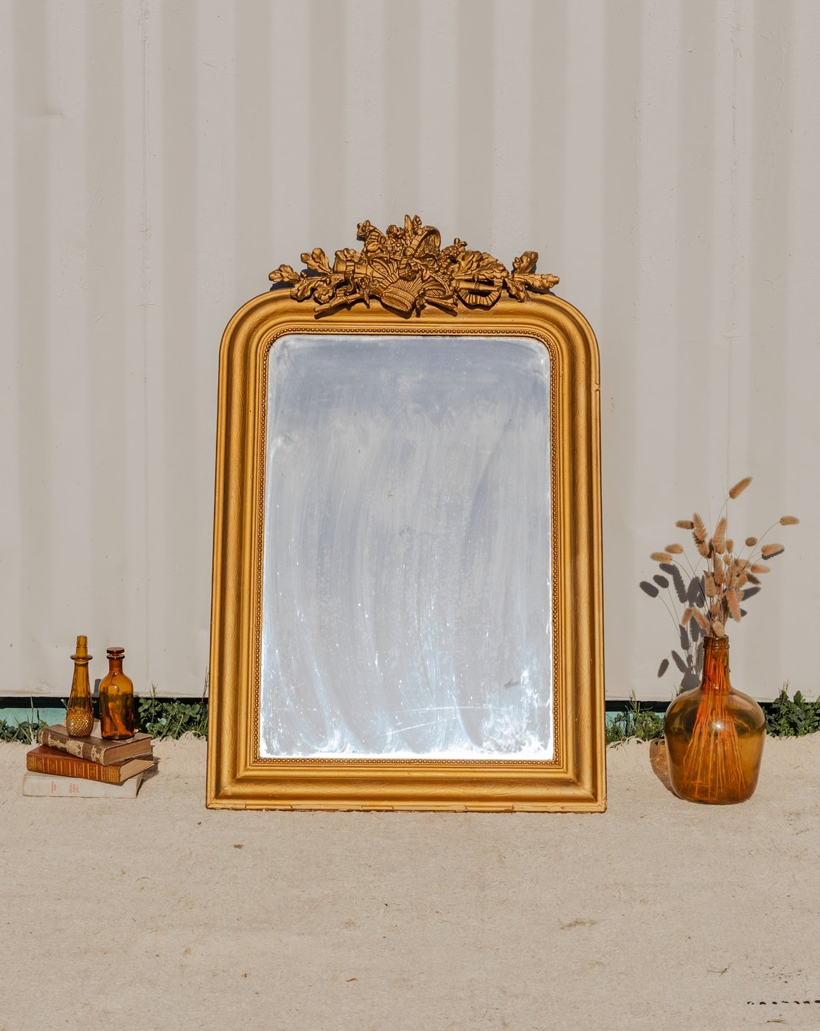 Grand miroir Louis Philippe doré Georges N°1062 - Bon état, DEBONGOUT