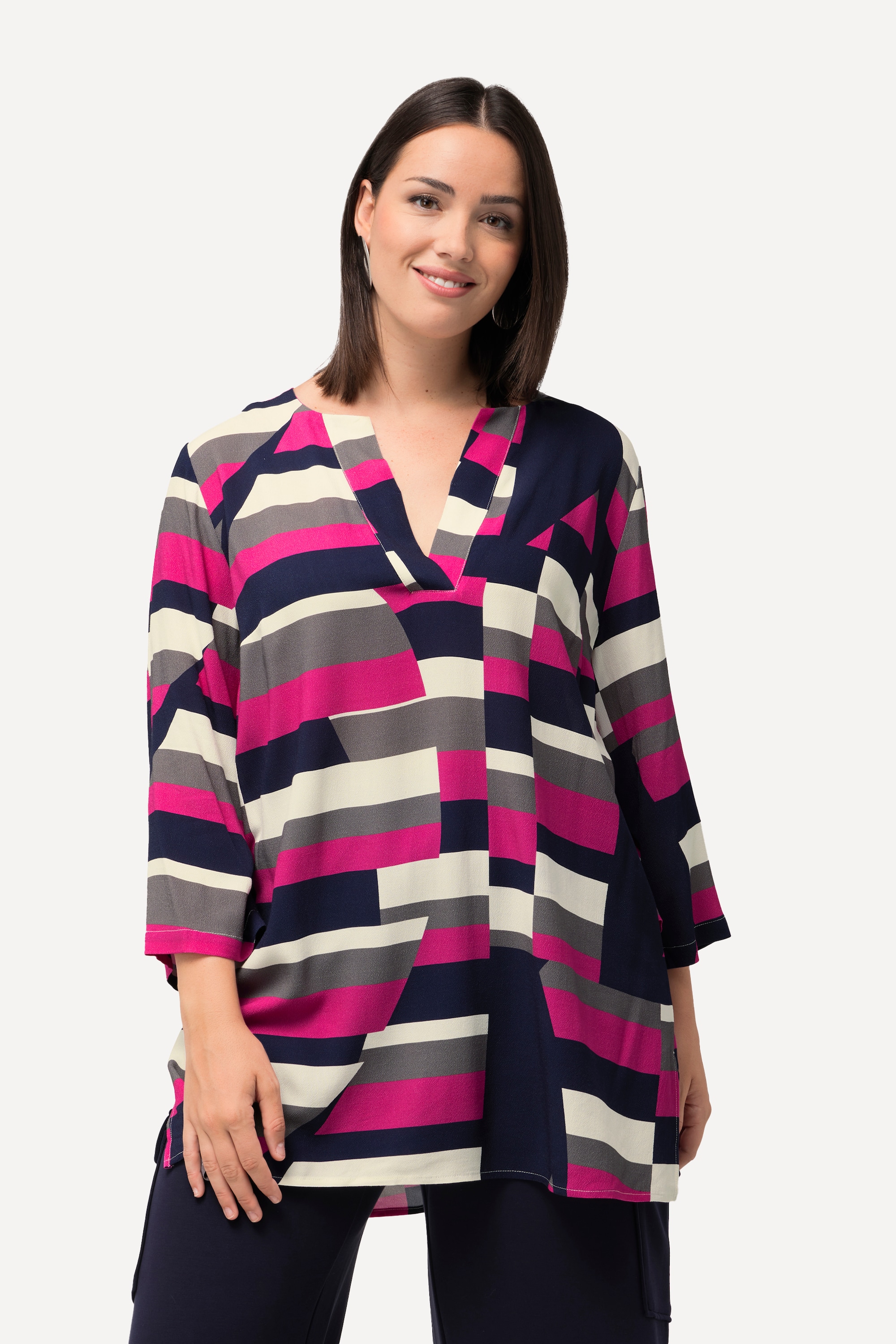 Robe Tunique Wallis Taille 10 Petite - Imprimé Floral Oriental Noir/rouille/rouge - Extensible