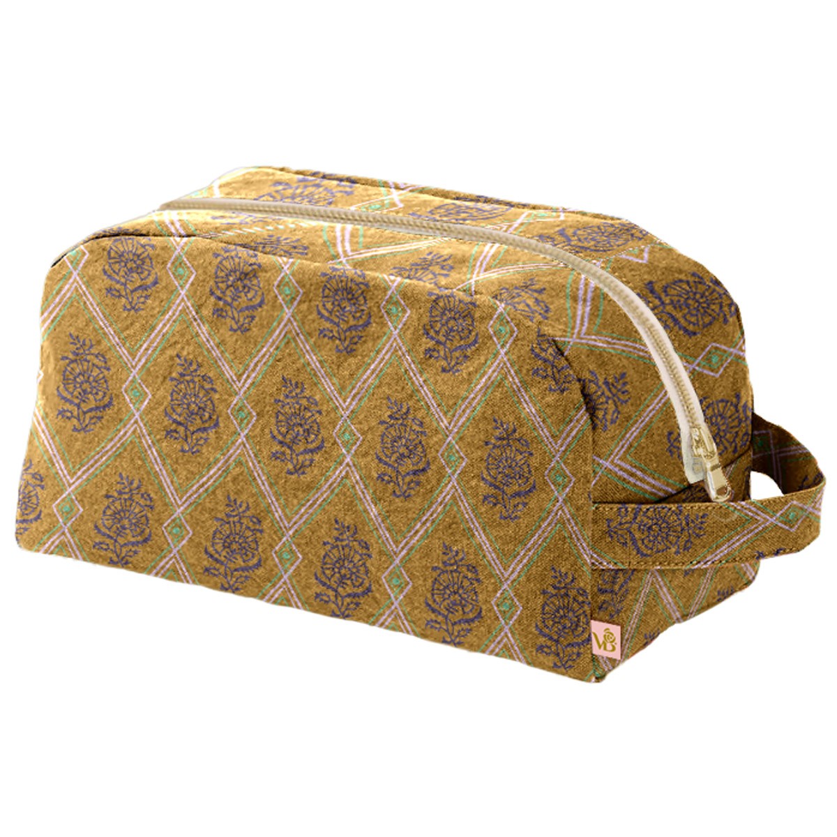 Trousse de toilette en velours graphique, HINDI, VENT DE BOHÈME
