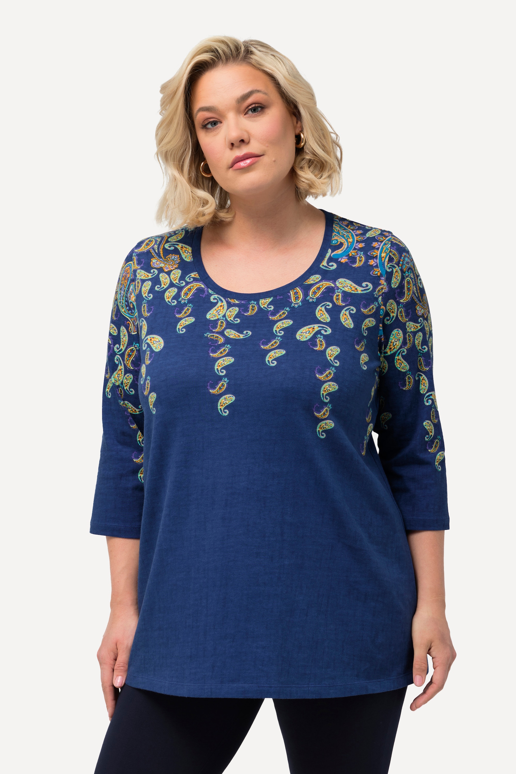 T-shirt long à imprimé frise, ULLA POPKEN