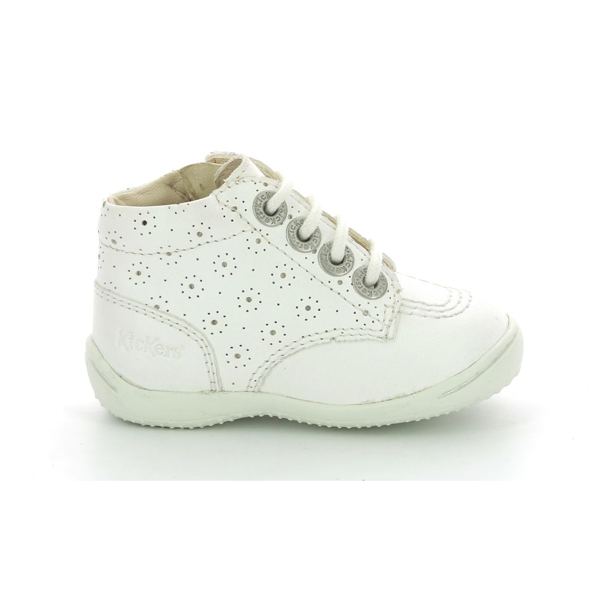 Bottillons cuir gullyzip blanc perfo Kickers La Redoute