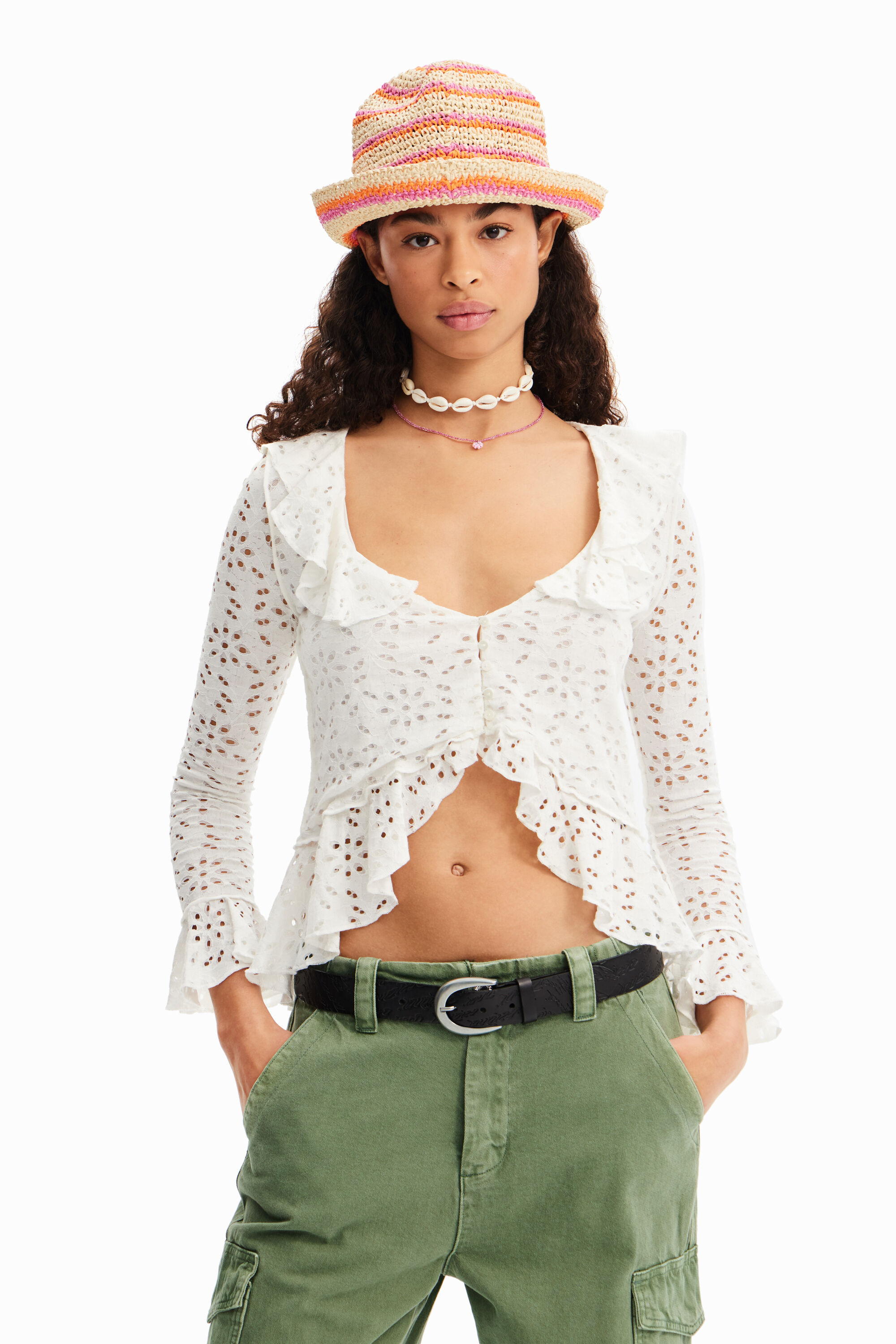 T-shirt manches longues volants, DESIGUAL