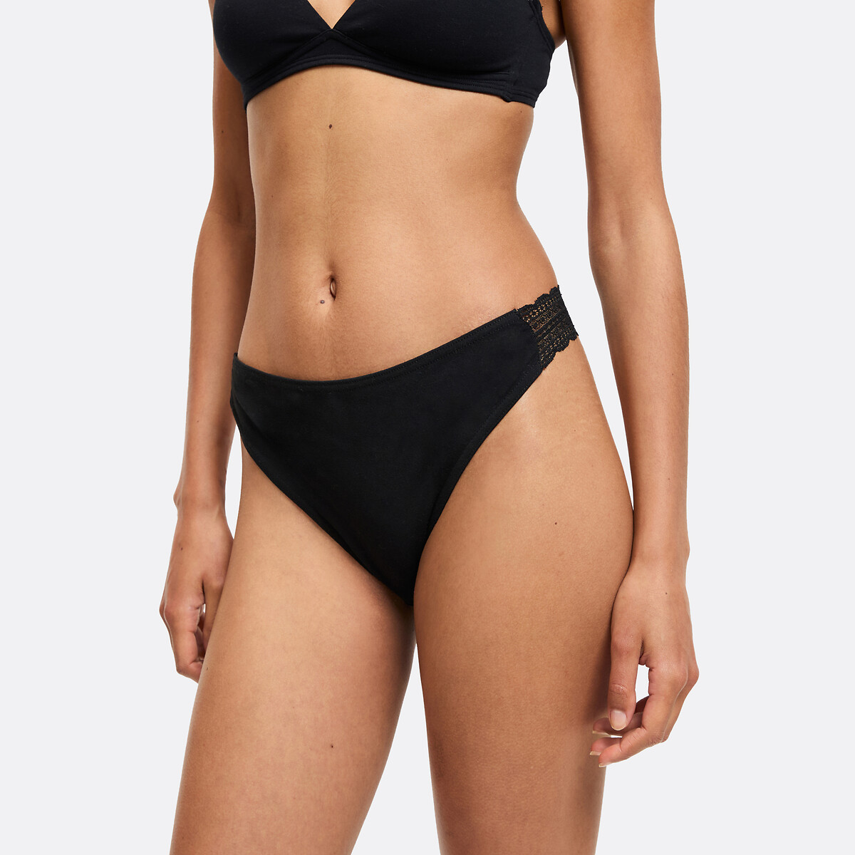 Lot de 3 slips, détails dentelle, LA REDOUTE COLLECTIONS