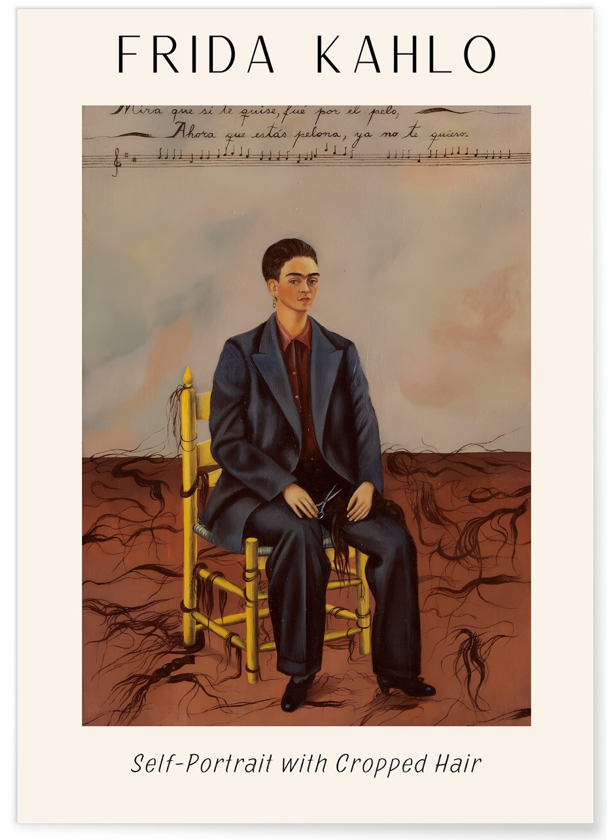 Affiche Frida Kahlo « Self-Portrait with Cropped Hair », L'AFFICHERIE