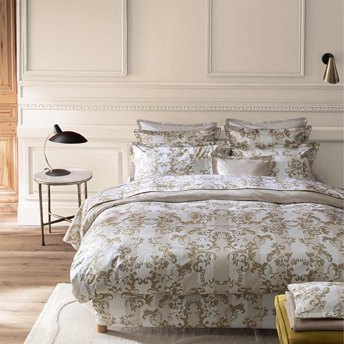 Housse de couette imprimée en satin de coton bio, OPERA, ALEXANDRE TURPAULT