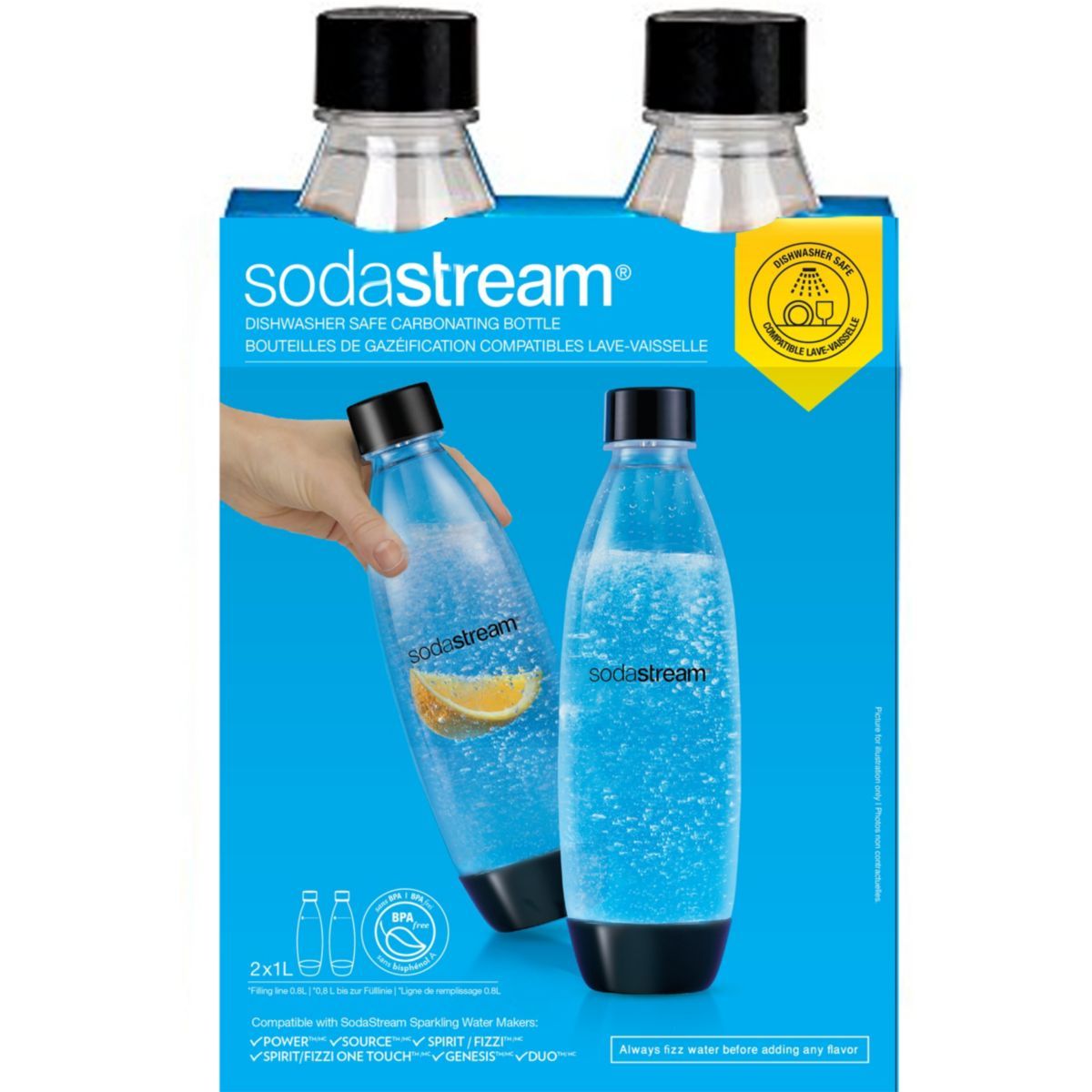 Bouteilles en verre SodaStream de 0,6 L dans un pack de deux