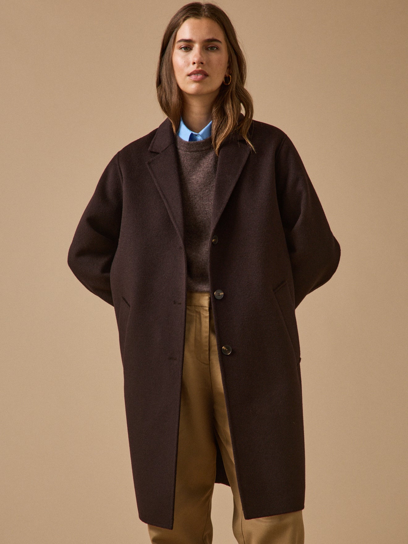 Manteau mi-long lainage double face, CYRILLUS