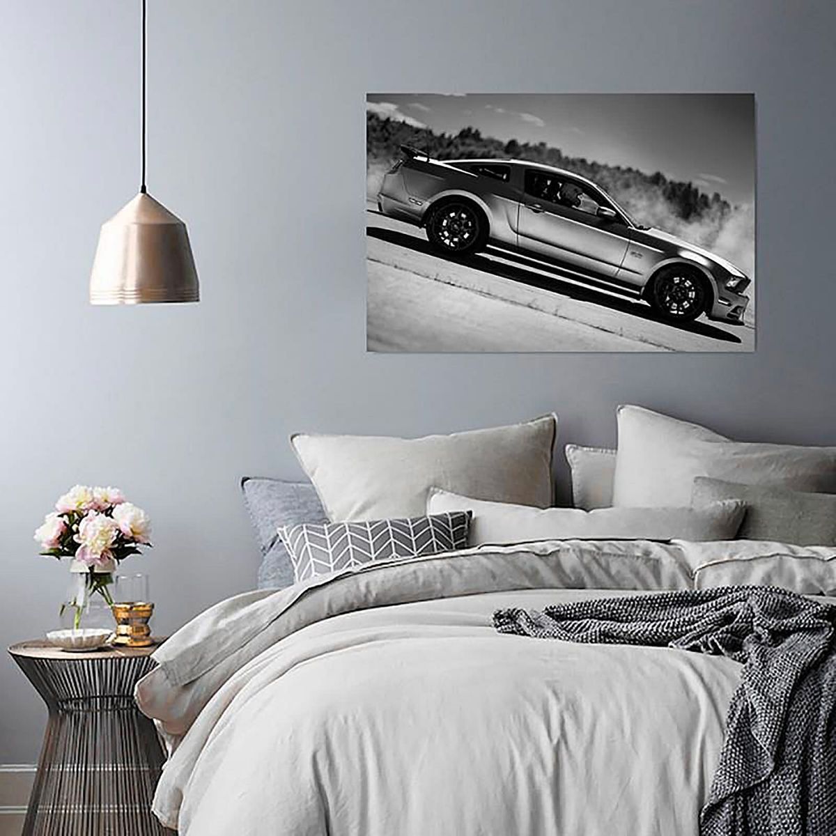 Tableau voiture de sport 4 Couleur noir blanc Recollection La