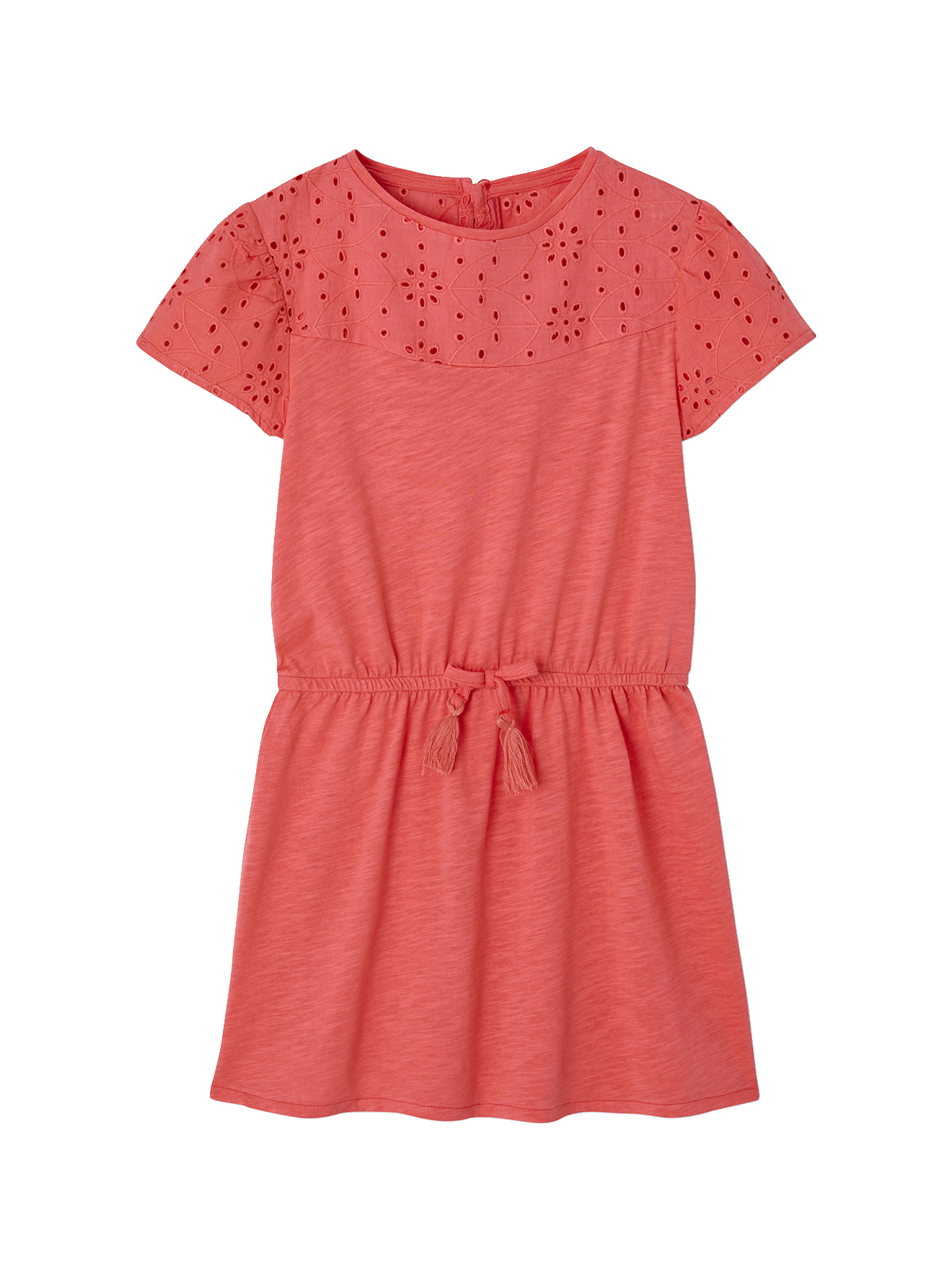Robe détails en broderie anglaise, VERTBAUDET