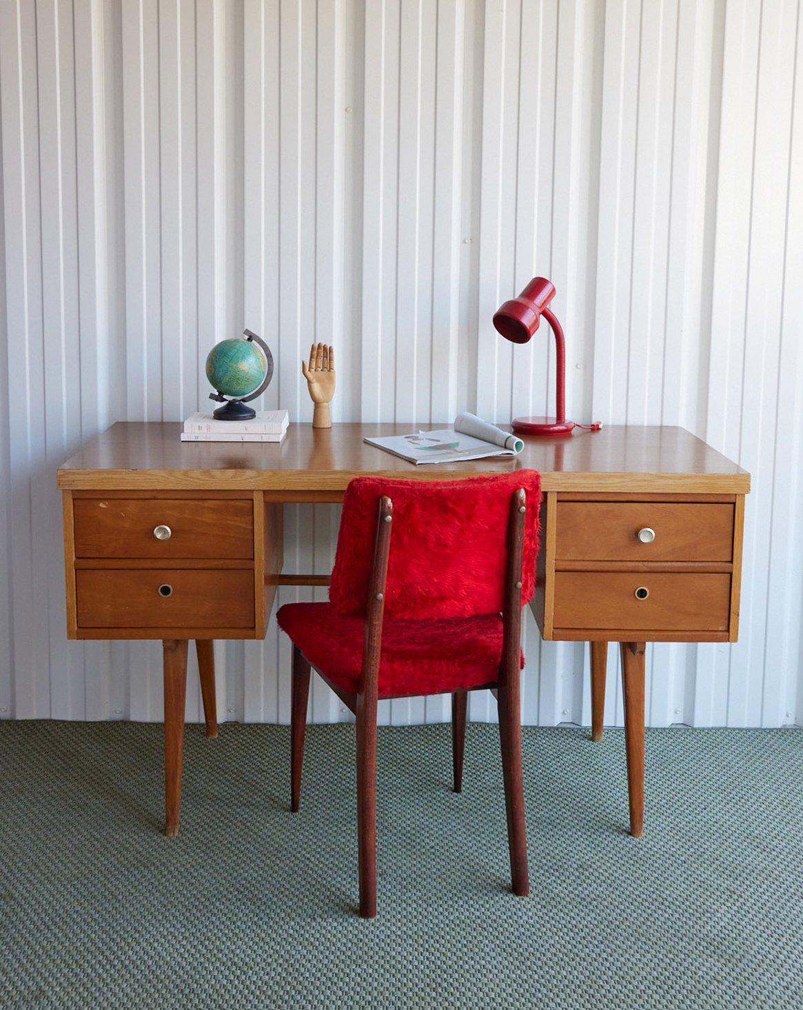 Bureau style scandinave en bois Yvan N°572 - Bon état, DEBONGOUT