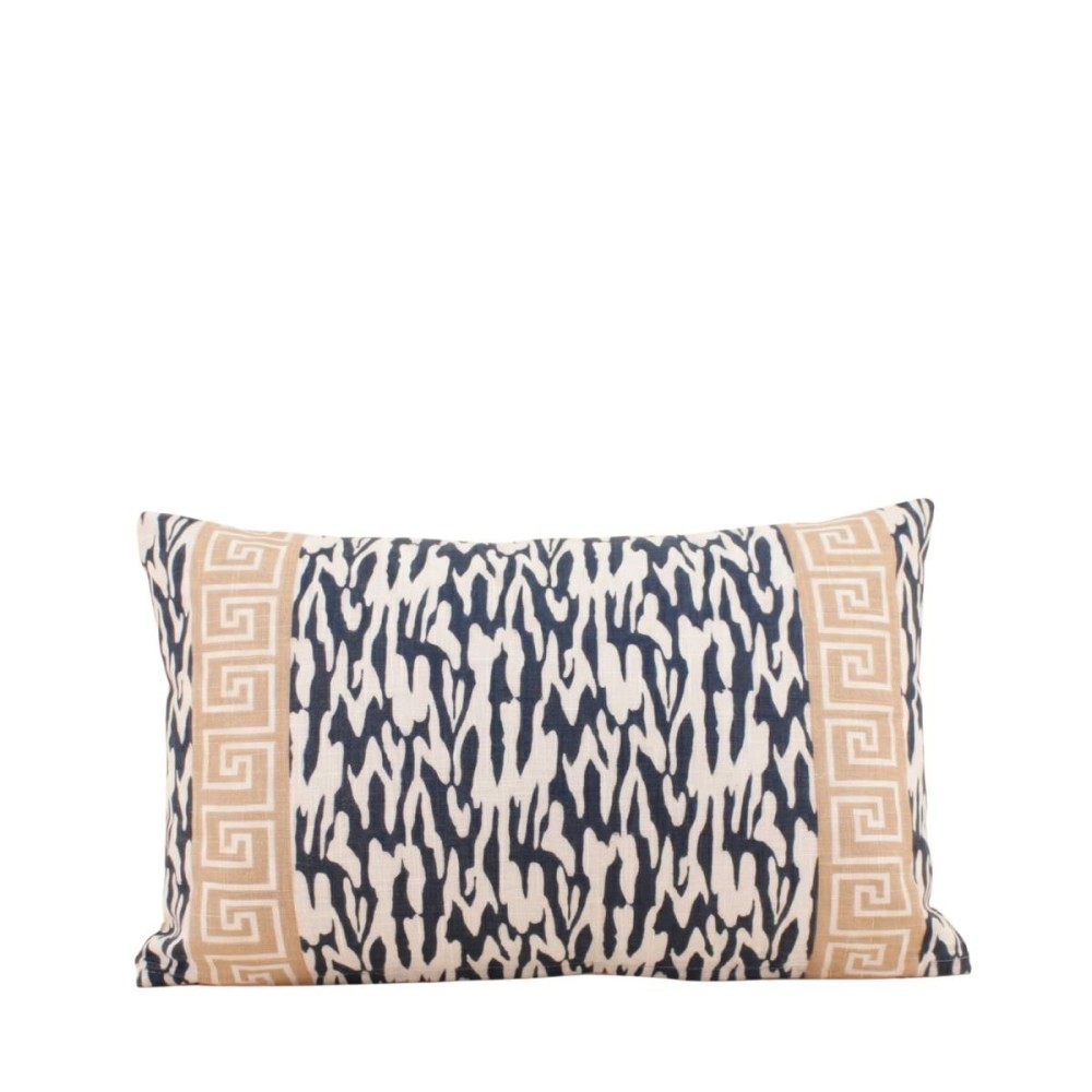 Coussin en coton flammé imprimé bord de mer 30x50cm, ORNAMI