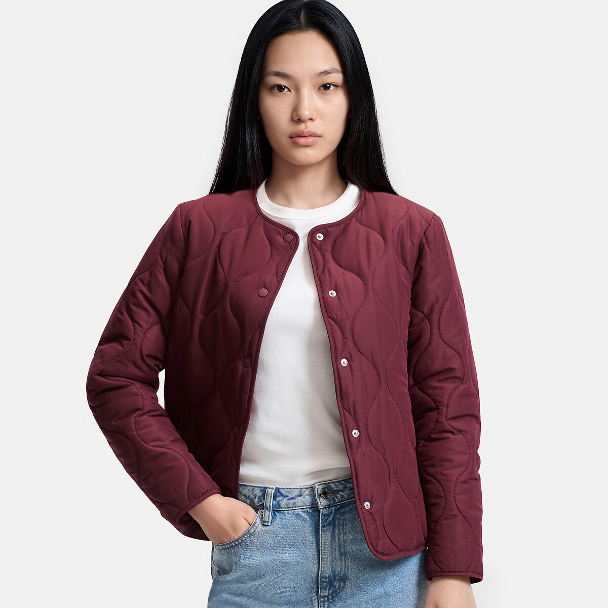 Lightweight Padded Jacket with Press-Stud Fastening, LA REDOUTE COLLECTIONS