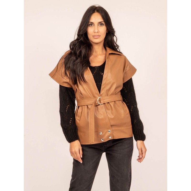 Veste en cuir sans manche femme La Redoute