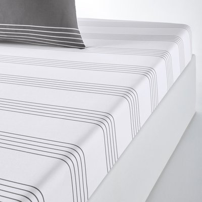 Horizon Striped 100% Cotton Fitted Sheet LA REDOUTE INTERIEURS