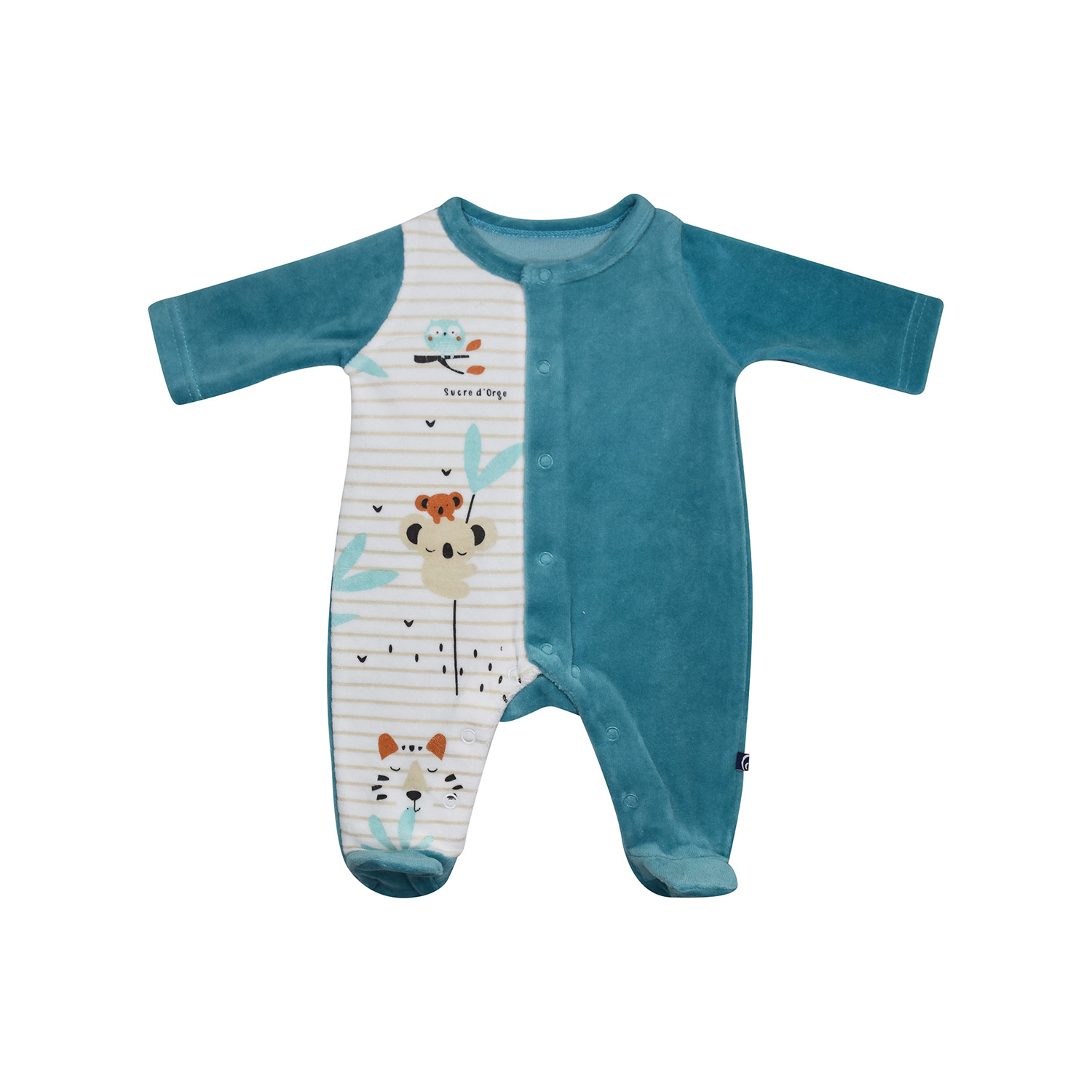 Dors bien landon velours rase ouverture devant naissance, SUCRE D'ORGE