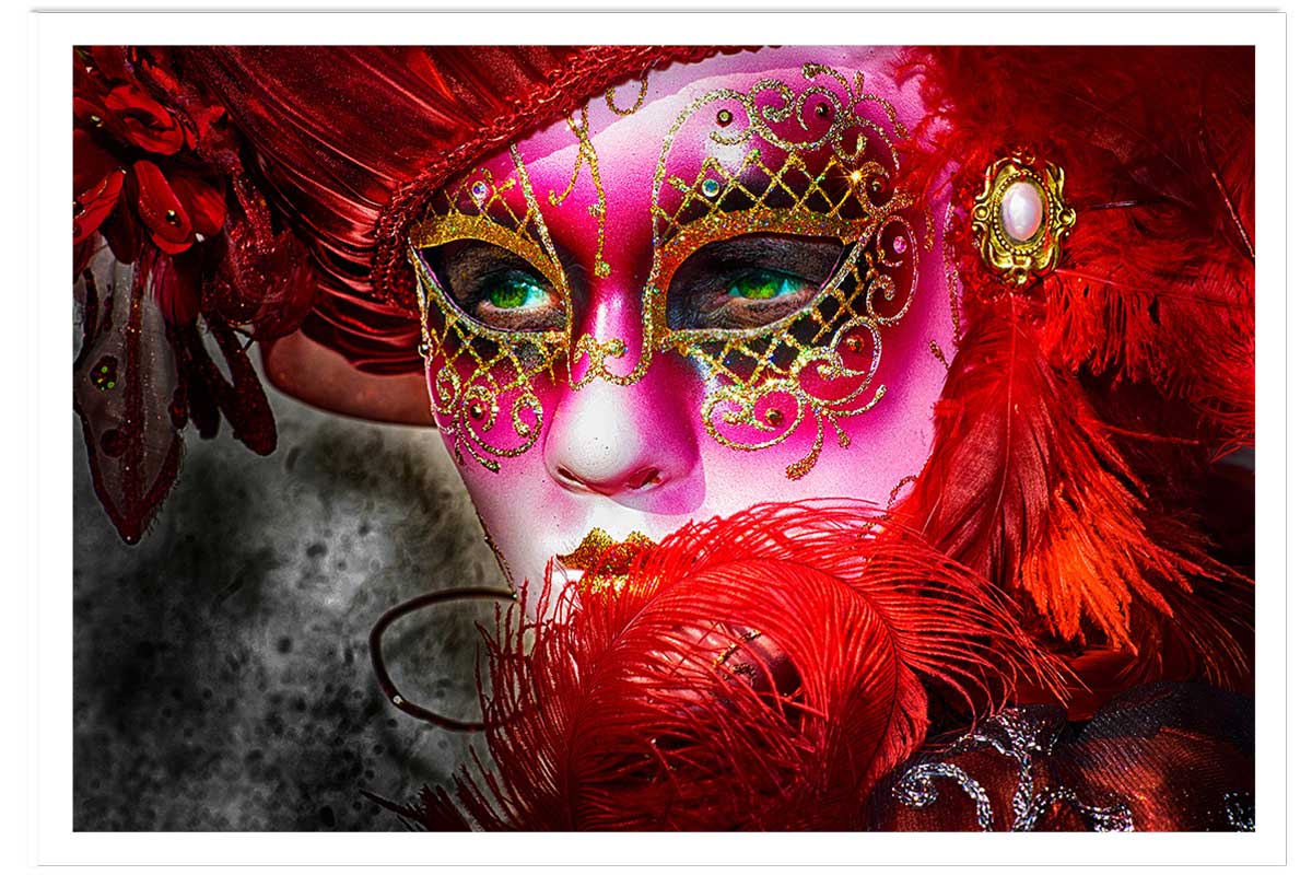 Affiche deco Masque vénitien aux yeux verts, HEXOA