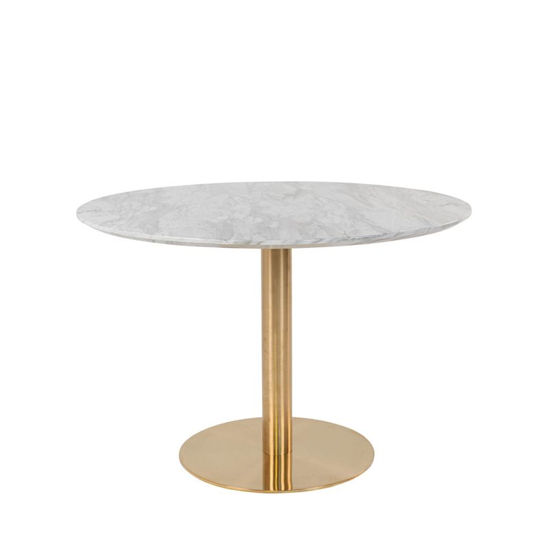 Table à manger ronde effet marbre ø110cm - Bolzano