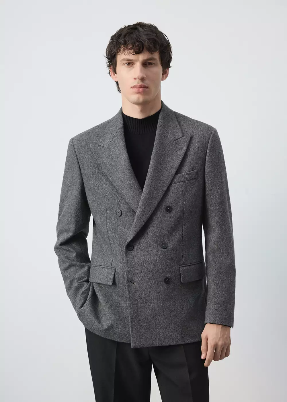 Veste de costume croisée slim fit, MANGO MAN