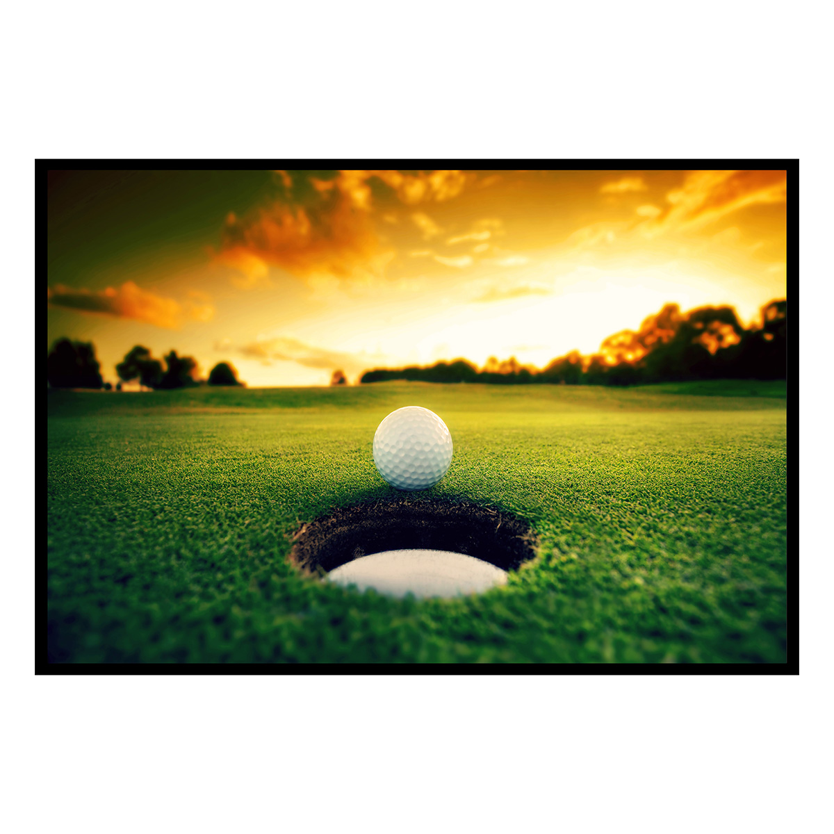 Affiche encadrée golf au coucher du soleil, HEXOA