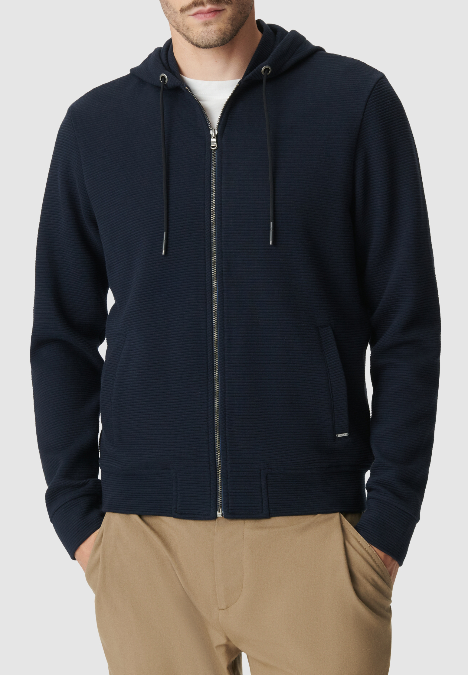 Cardigan coton bio maille Ottoman à capuche, IKKS