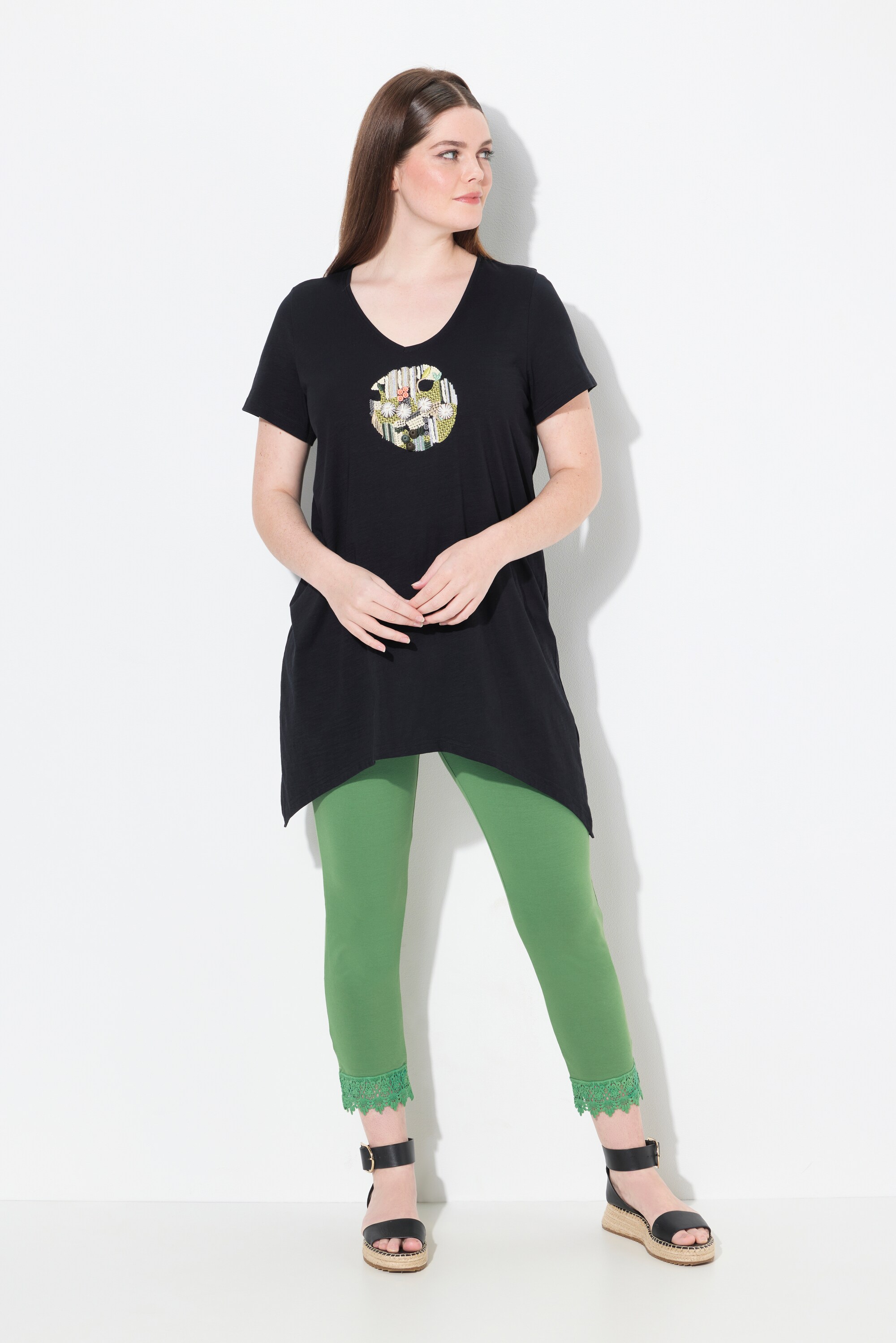 T-shirt, coupe A-ligne, encolure en V, ULLA POPKEN