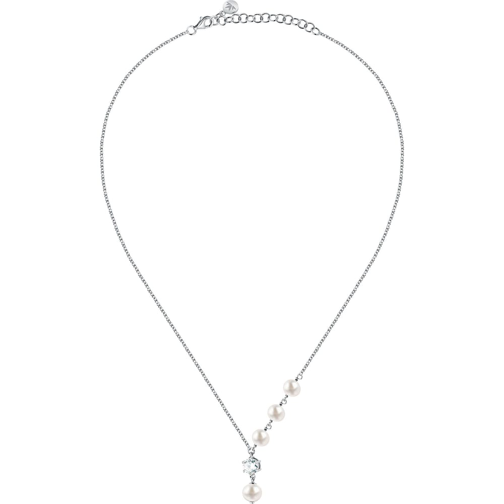 Colliers en Zircon/zircons Cubiques/perle/argent 925/1000 Recyclé et Zircon, MORELLATO