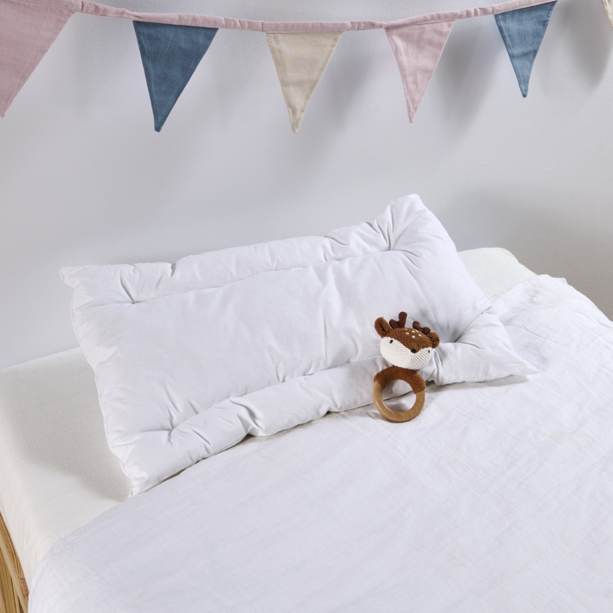 Oreiller anti-acariens plat bébé, BLEU CALIN
