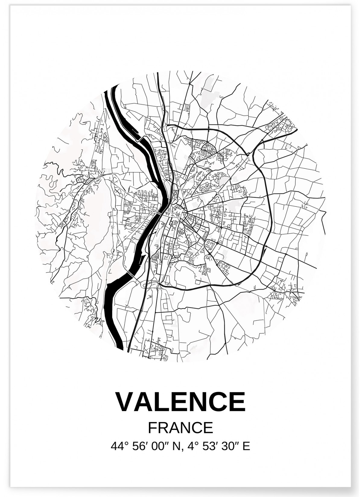 Affiche Carte Valence, L'AFFICHERIE