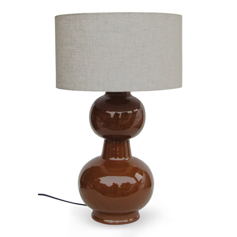Grande lampe à poser métal laqué caramel Laki, MILLUMINE