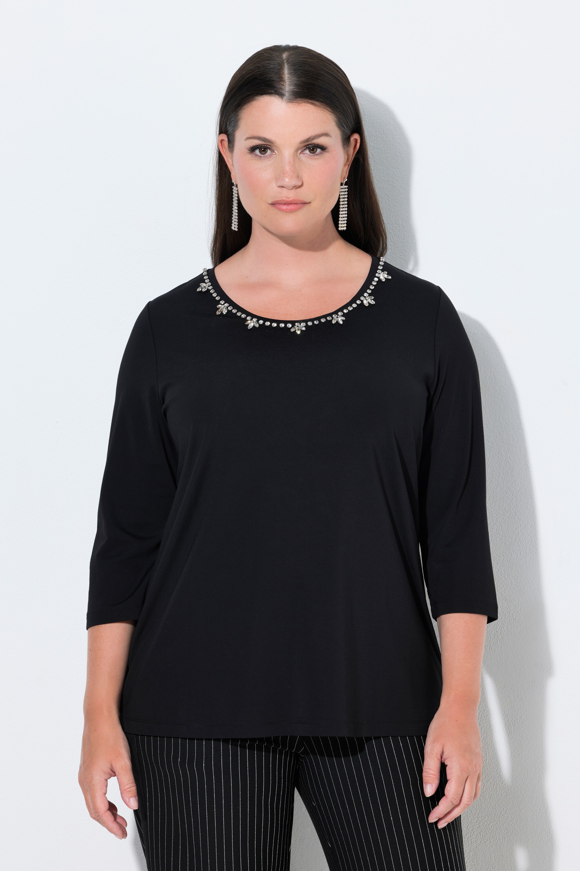 T-shirt point de Rome, avec strass fantaisie, ULLA POPKEN