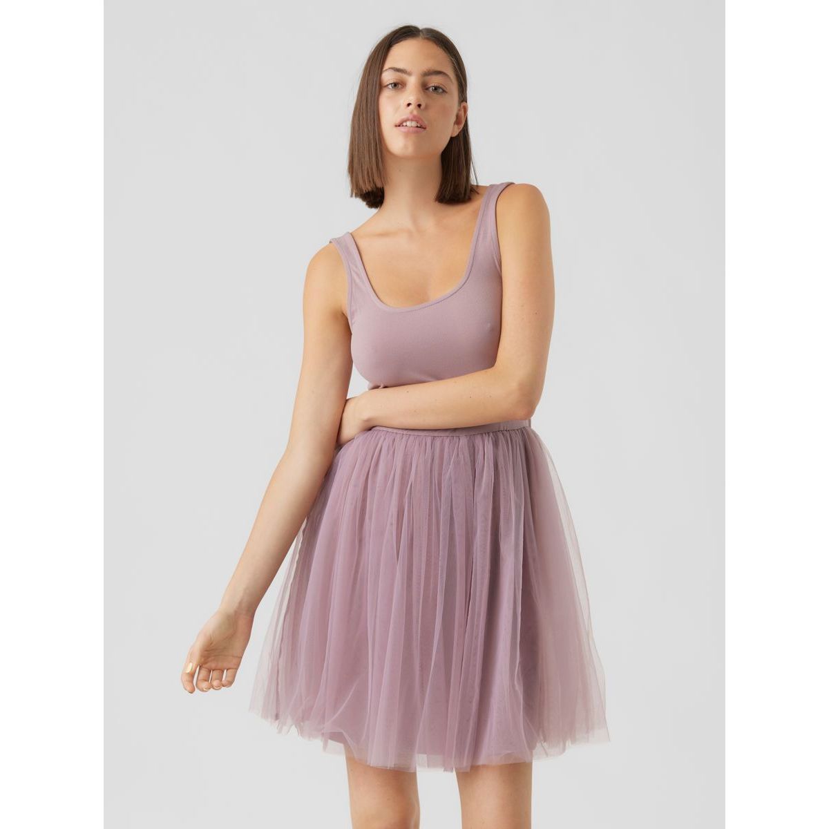 Robe vmalbie s/l tulle short dress exc violet - toadstool Vero