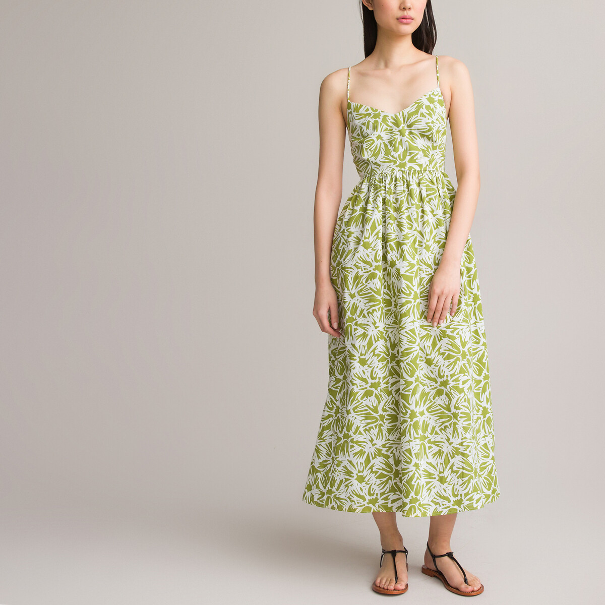 Printed Cami Midaxi Dress in Cotton