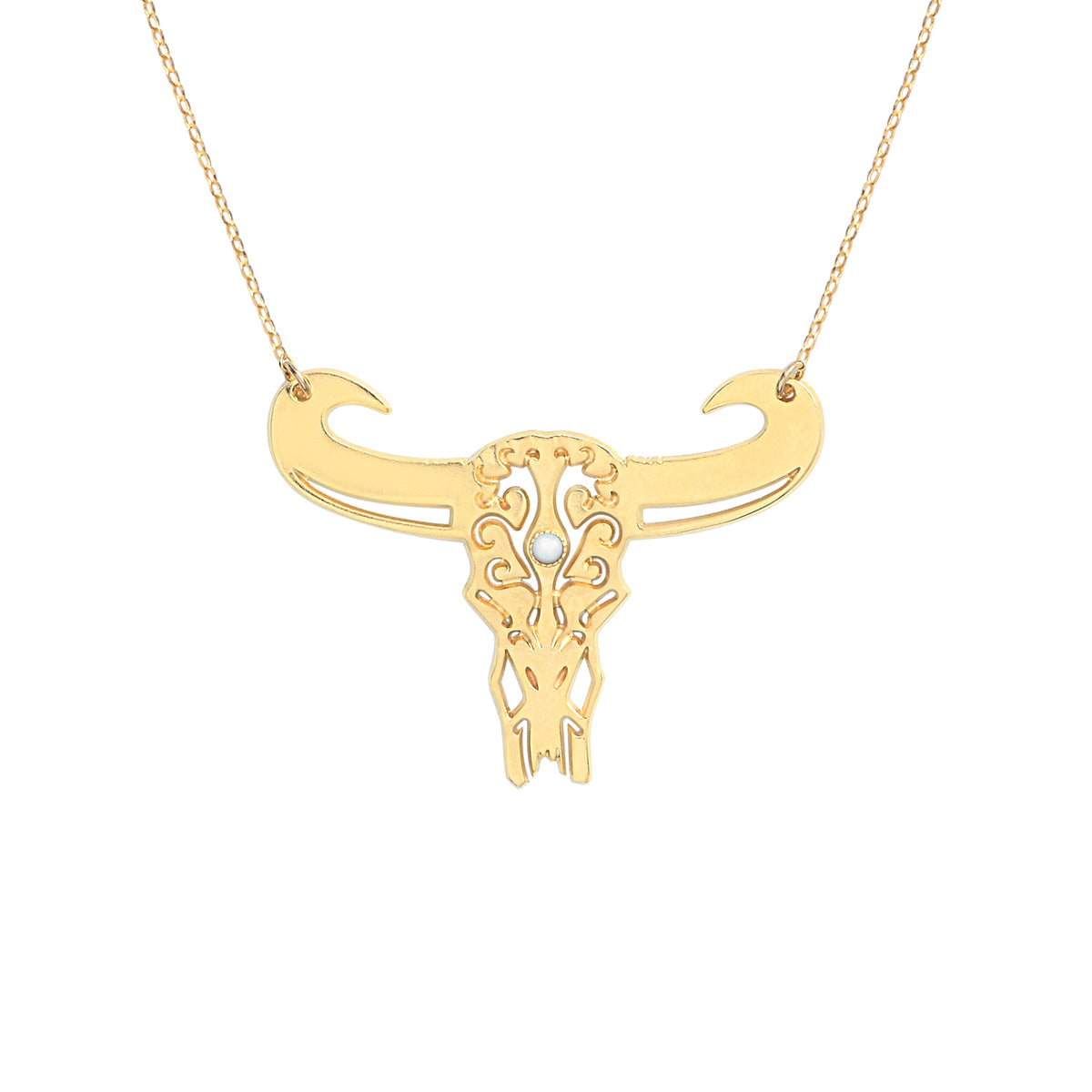 Collier tatoo buffle petit modele nacre blanche, CAROLINE NAJMAN