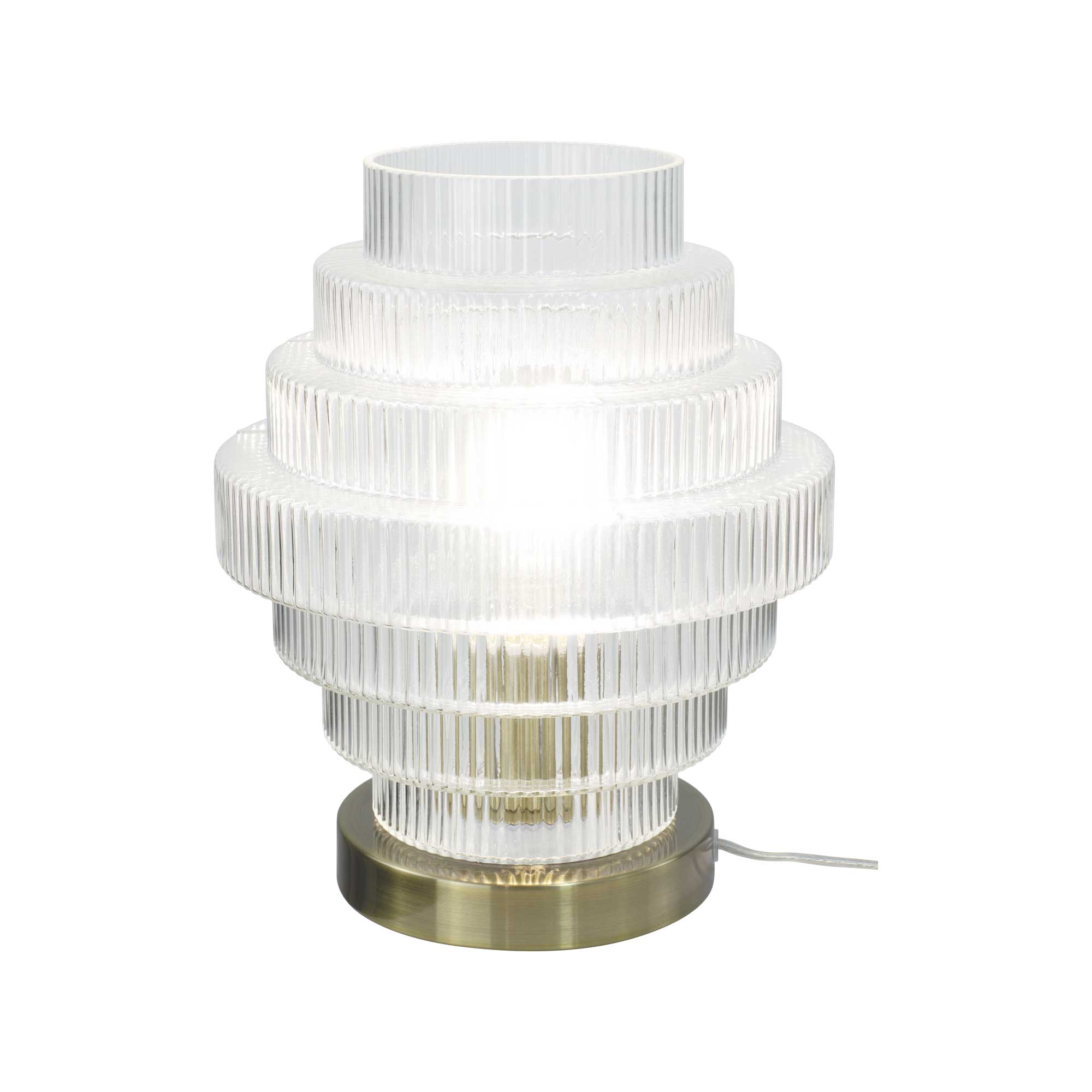 Lampe à poser en verre et métal, CHALLE, C-CREATION