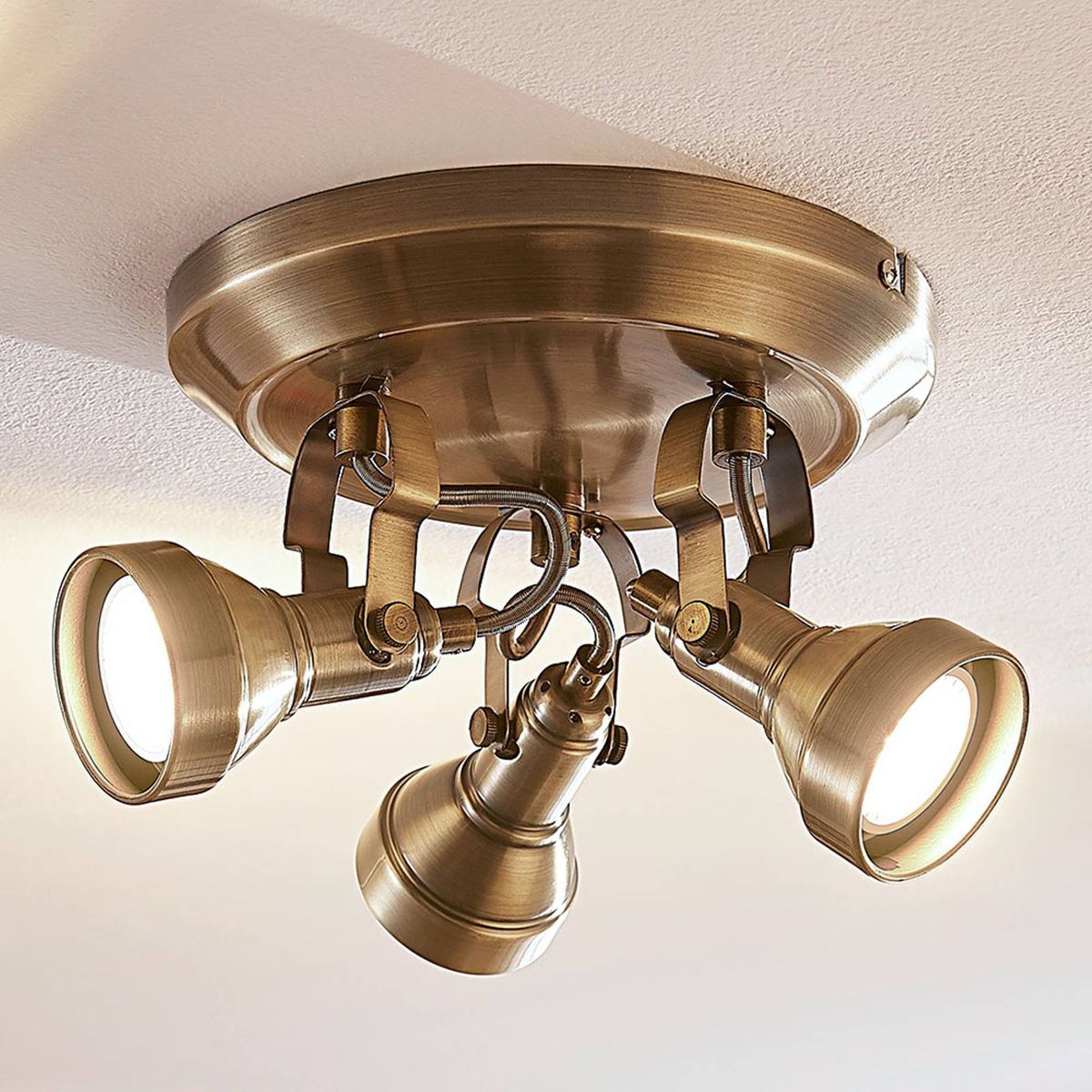 plafonnier en metal industriel led, perseas