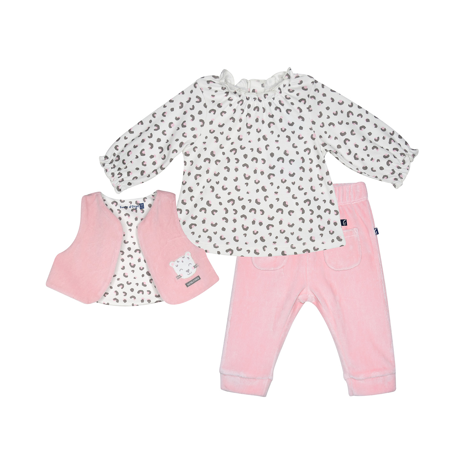 Tunique jegging gilet sans manches maÏa maille bebe, SUCRE D'ORGE
