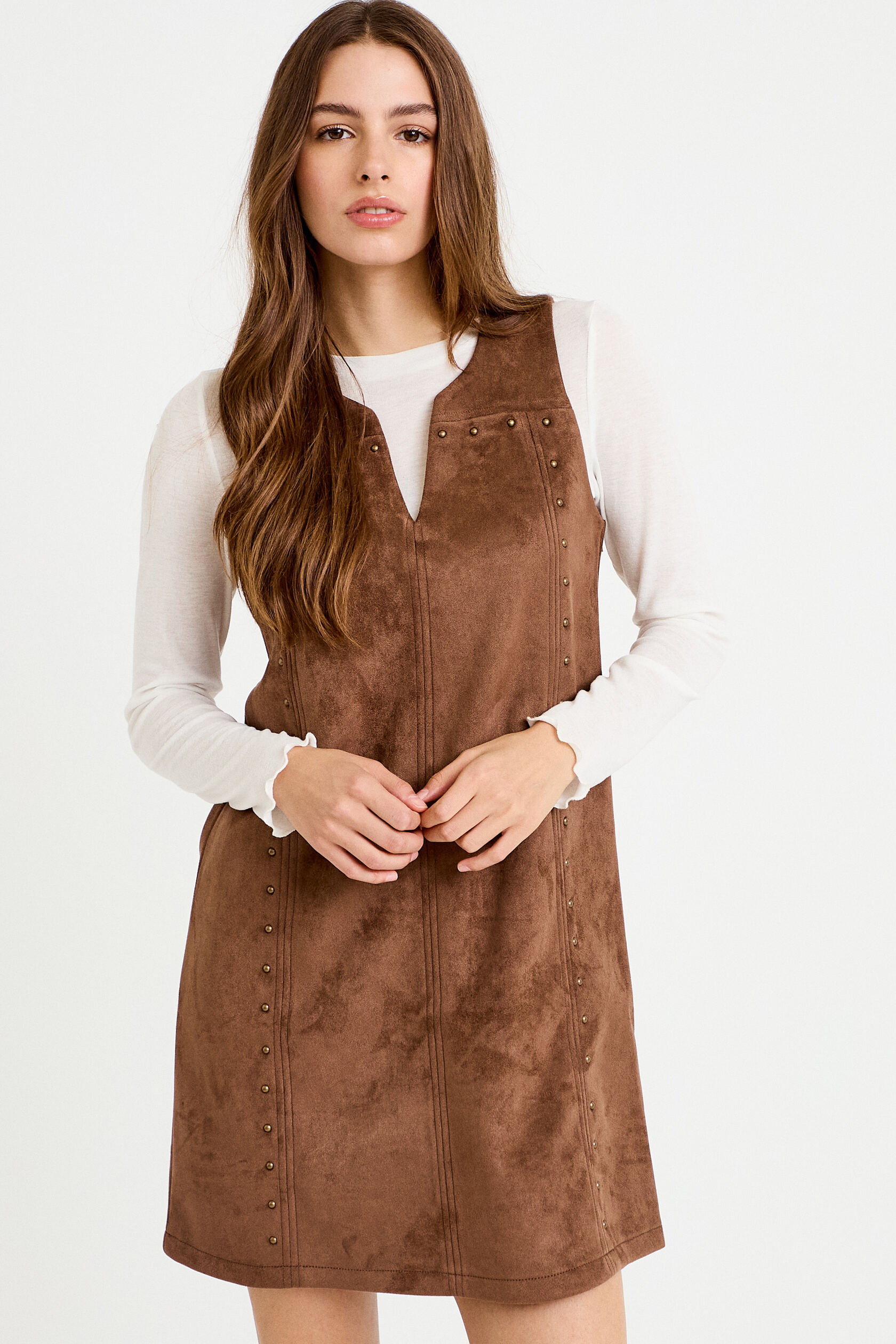 Robe droite courte sans manches col rond, CACHE CACHE