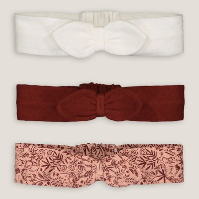 Pack of 3 Headbands in Cotton with Fixed Bows LA REDOUTE COLLECTIONS