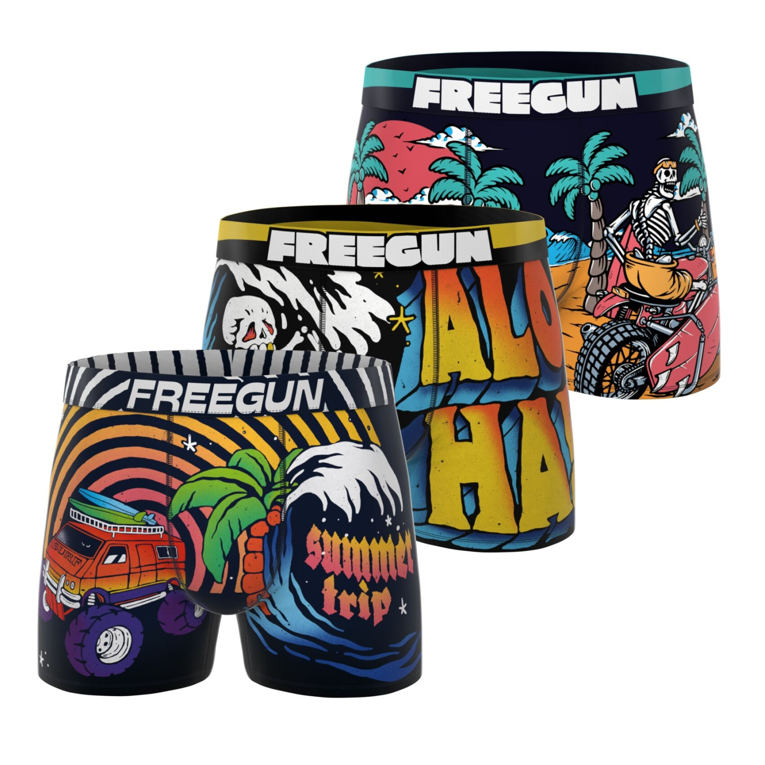 Lot De 3 Boxers Summer, FREEGUN