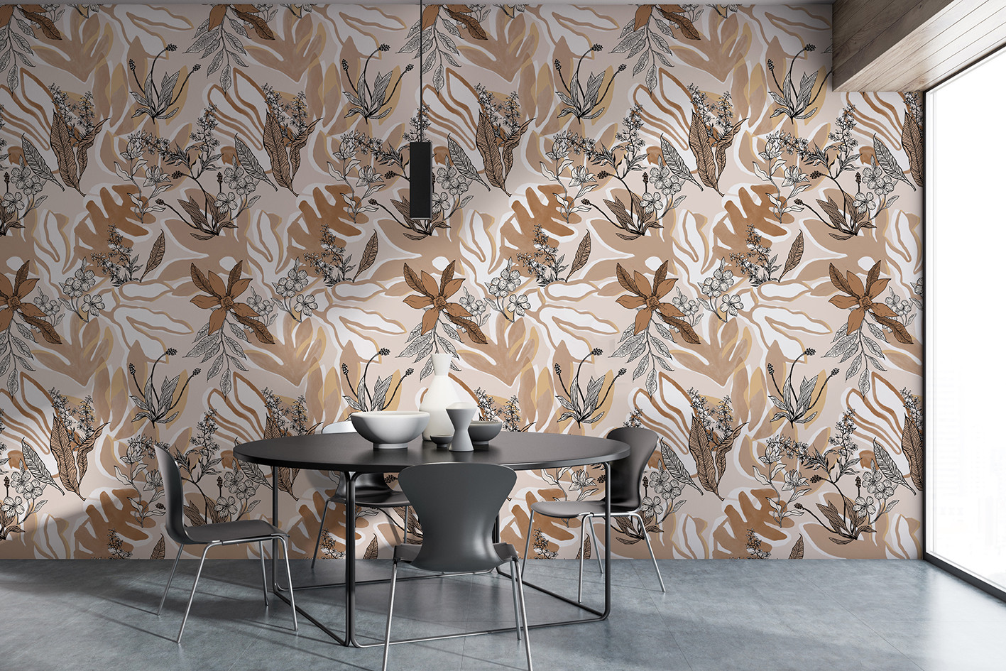 Papier peint panoramique AQUATIC FLOWERS, LE PAPIERS DE NINON