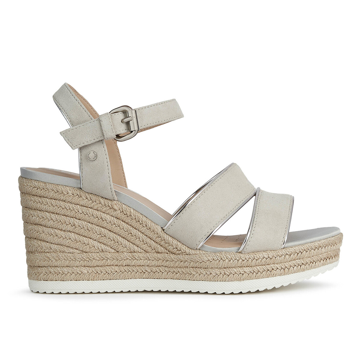 Ponza leather wedge espadrille sandals , silver-coloured, Geox | La Redoute